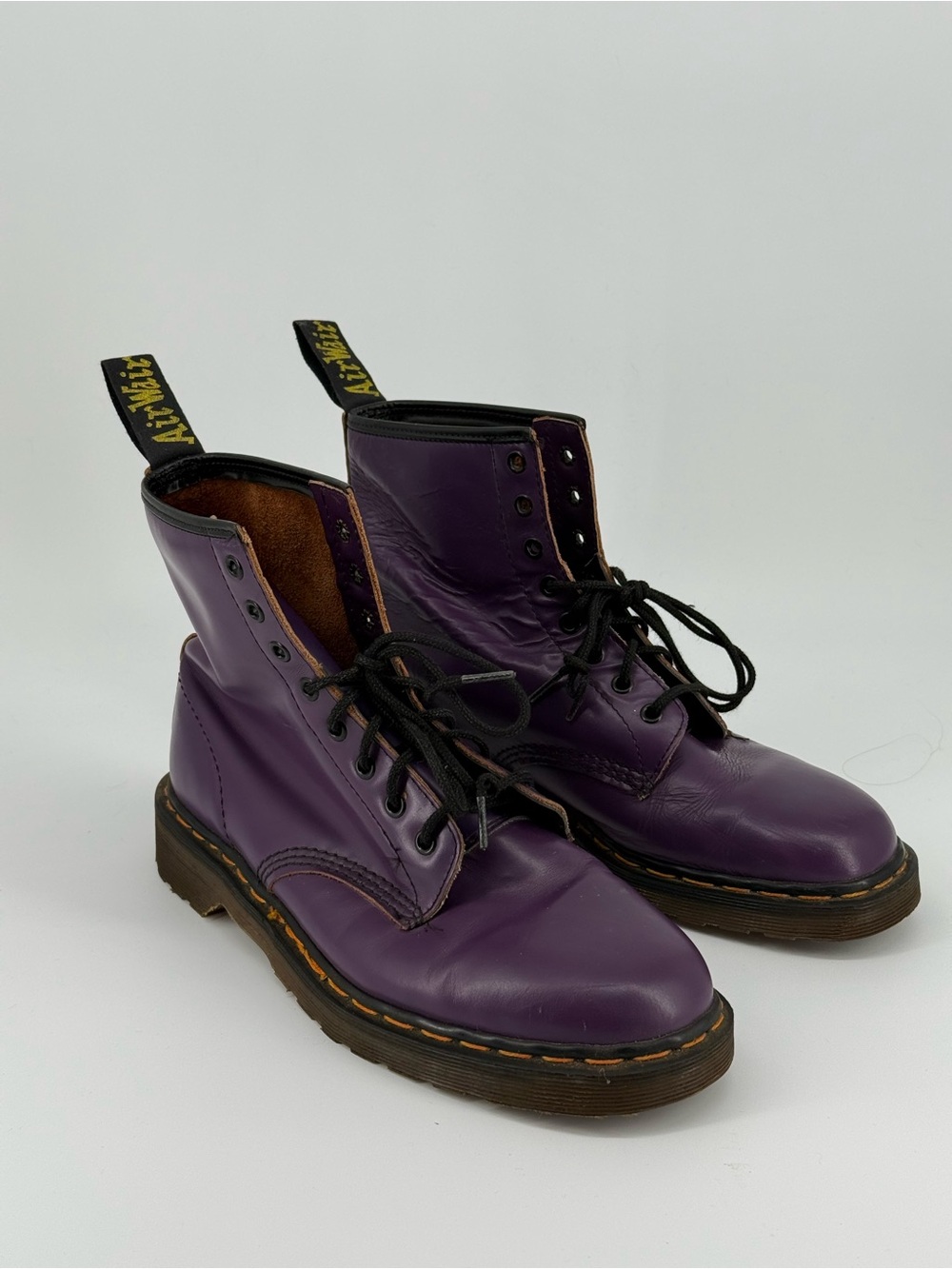Vintage 1990s Dr. Martens 1460 Purple Leather Boots – Made in England